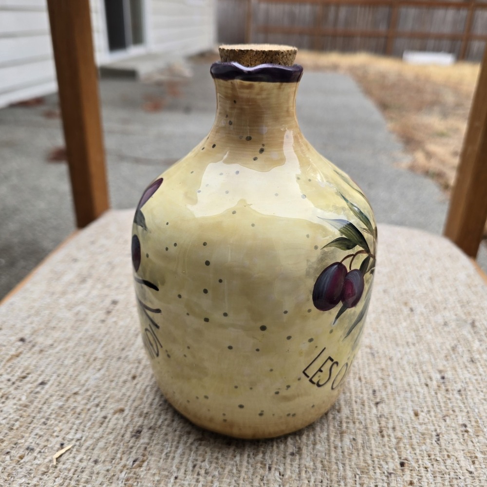 Olive Oil large Cruet, Hand painted Ceramic - Picture 4 of 4